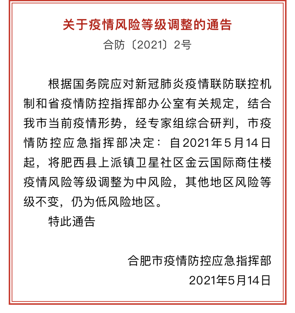 合肥疫情防控等级更新，筑牢防线，保障城市安全