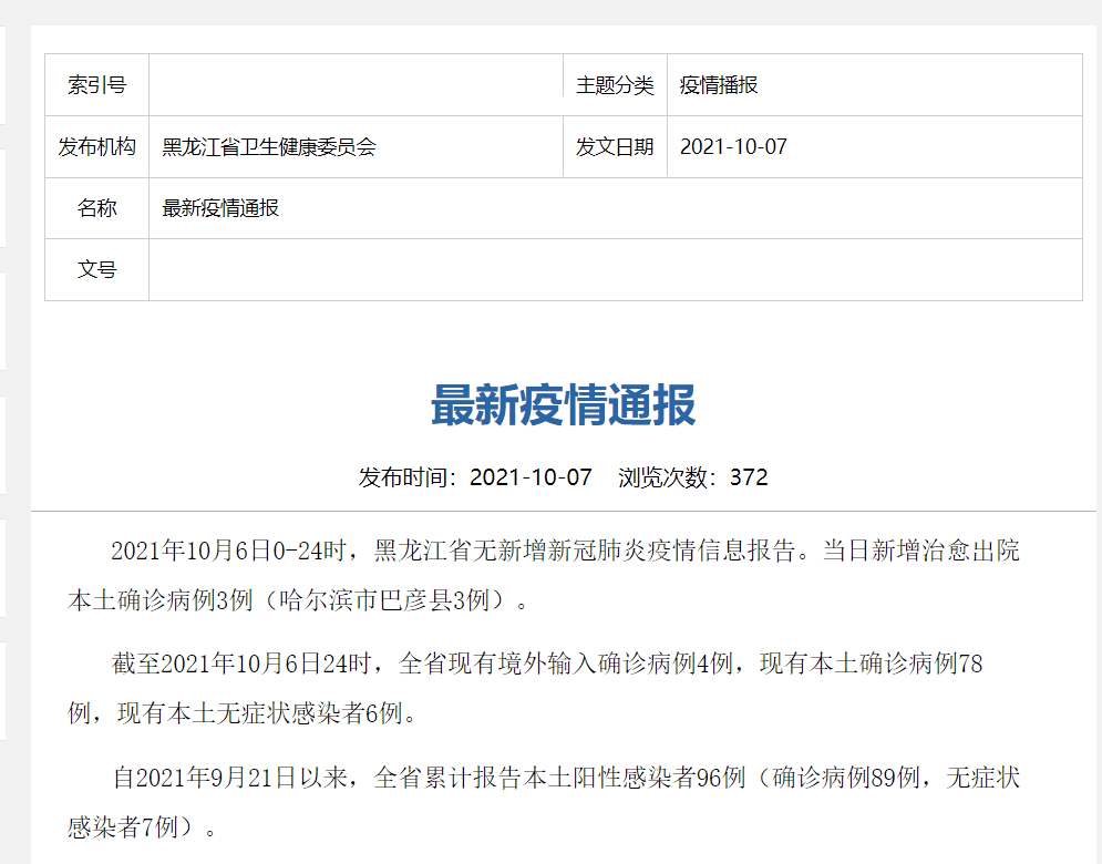 黑龙江省及长春市最新疫情消息综合报告