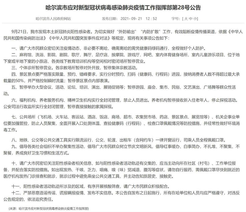 黑龙江省哈尔滨市疫情最新动态全面解读